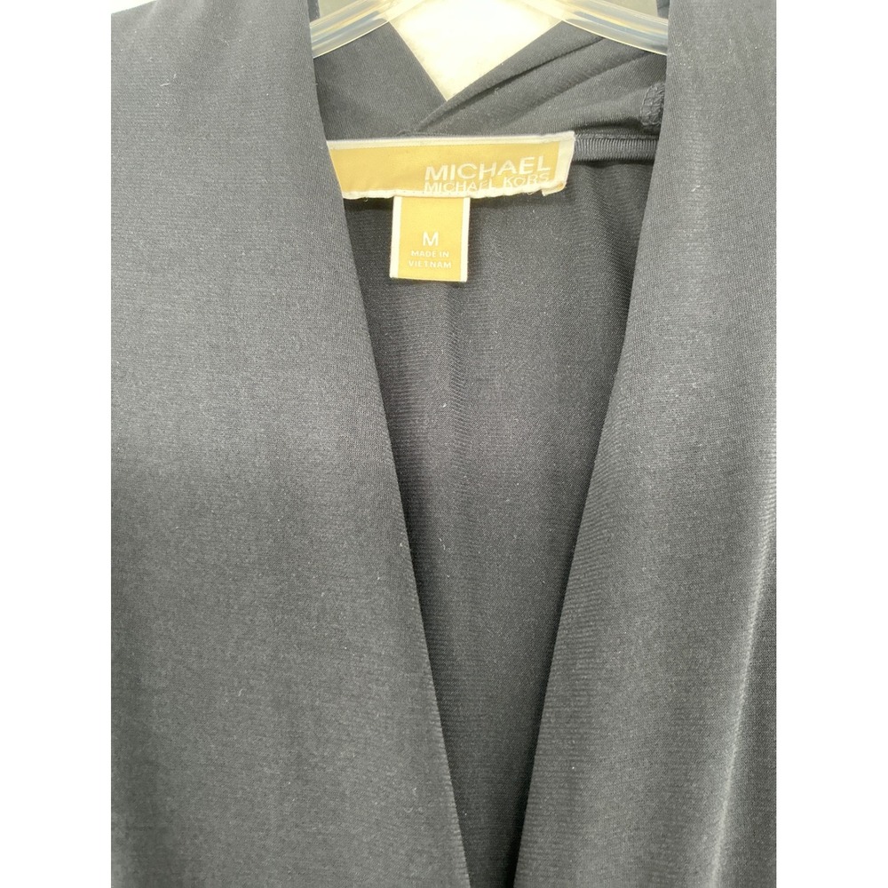 Michael Kors Jumpsuit Women Medium Navy Wrap V-Neck Long Sleeve Stretch Jersey - Picture 3 of 11